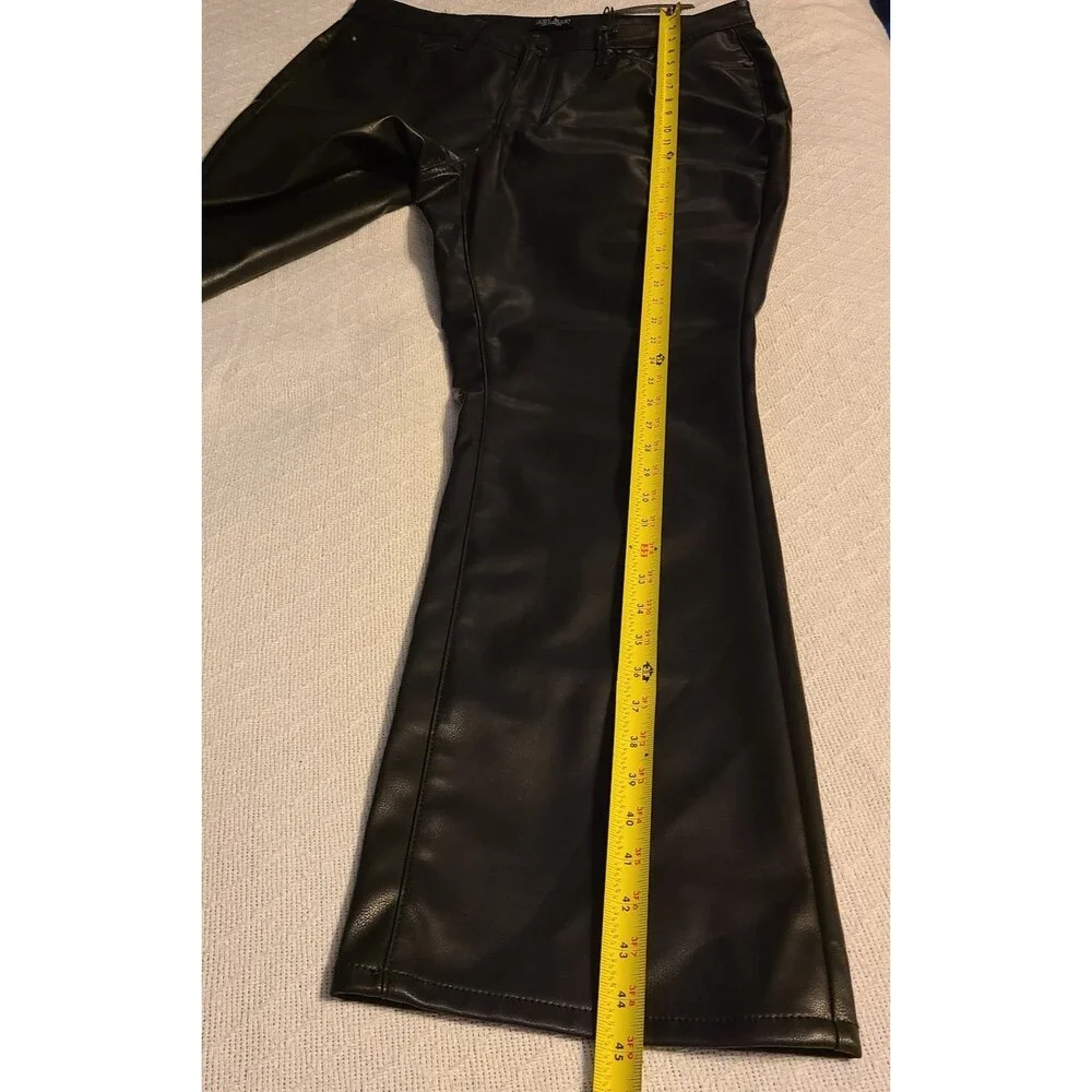 Judy Blue Womens 16 Black Faux Leather Bootcut Tummy Control High Rise Pants - Picture 14 of 16